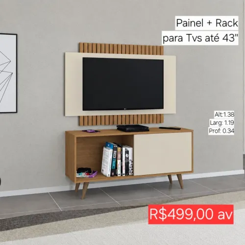 PROMOÇÃO URGENTE - Painel + Rack para TVS por apenas 12x de R$49,90 Disponível
