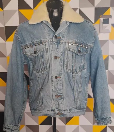 Jaqueta jeans com colete de pelego C.G.C.