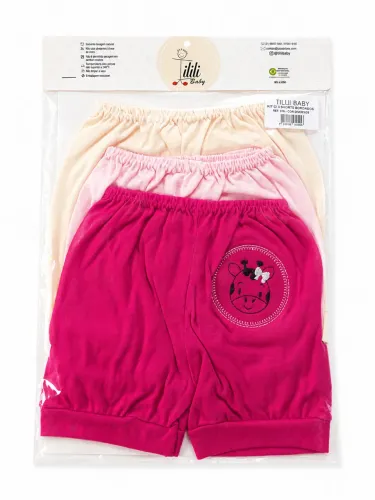 Kit com 3 shorts recém nascido