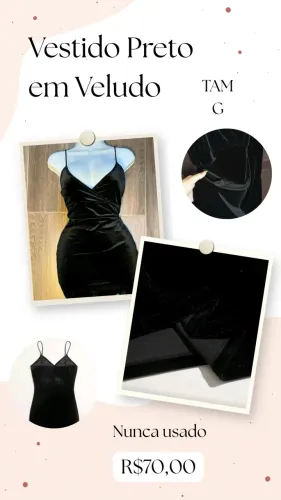VESTIDO VELUDO PRETO, SAIA BRANCA BRILHANTE E SAIA COLORIDA