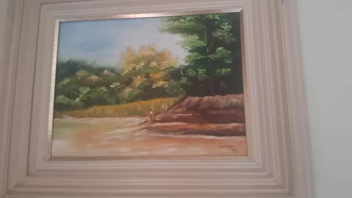 Vendo lindo quadro com moldura de bela paisagem