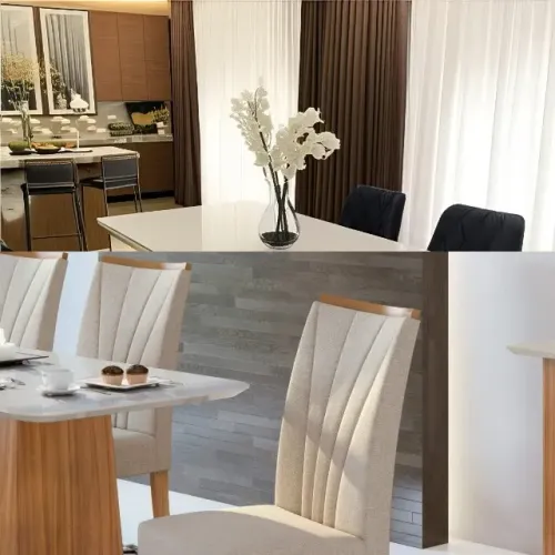 Mesa de jantar 6 lugares com cadeiras