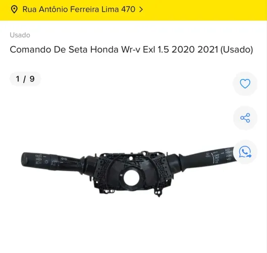 COMANDO DE SERA HONDA WR-V 2020