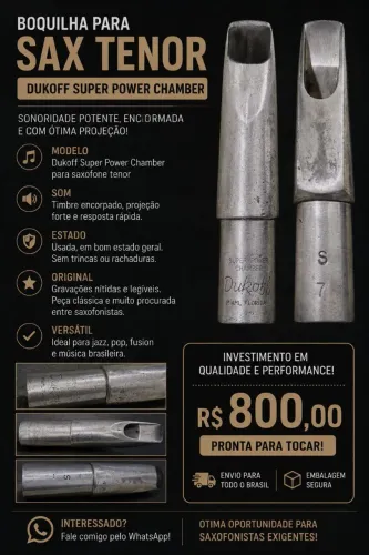 Boquilha sax tenor Dukoff miami florida,  SPC S7