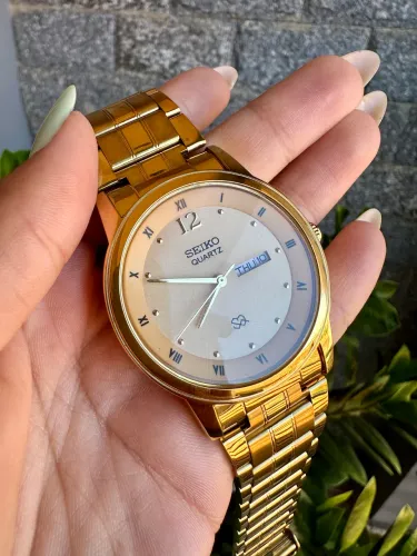RELÓGIO SEIKO QUARTZ DOURADO