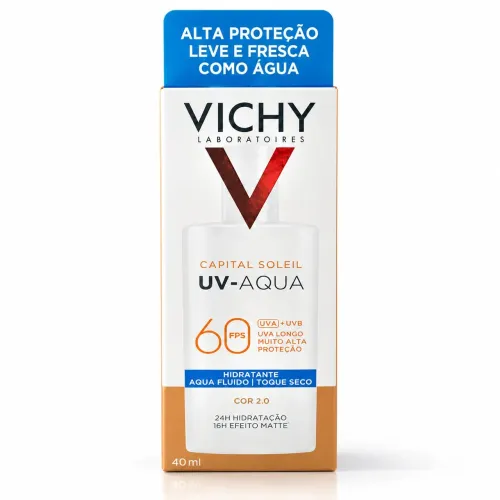 Protetor Solar Vichy UV Aqua FPS 60 Cor 2.0 40 ml