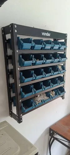 Estante Prateleira Com Gavetas Guarda Parafusos Oficina