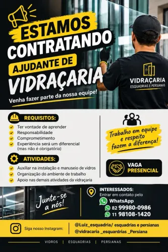 Ajudante de vidraceiro 
