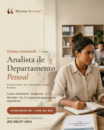 Analista de Departamento Pessoal (Escritório de Contabilidade)