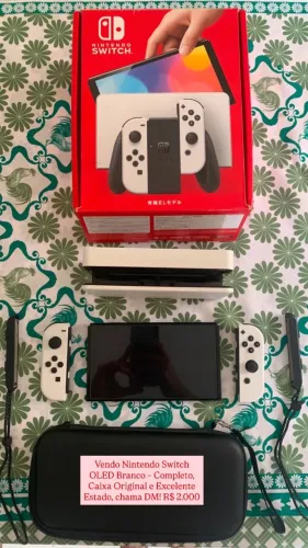 Nintendo Switch OLED Branco - Completo, Caixa Original e Excelente Estado