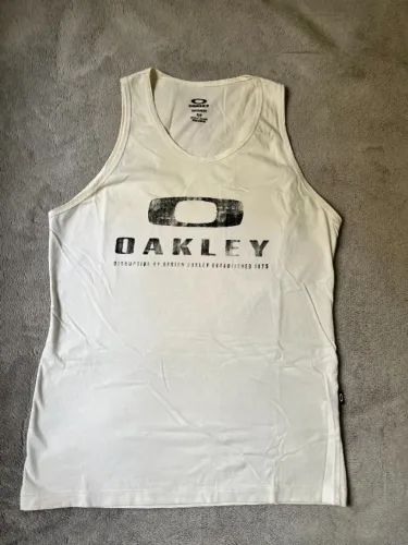 regata oakley branca estilo casual/esportivo