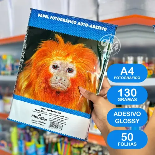 Papel Fotográfico Adesivo 130g - 50 folhas - Master print Glossy