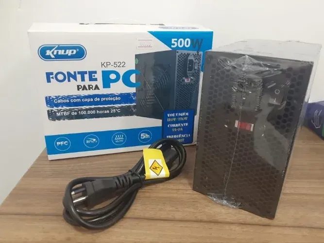 Fonte De Alimentação Para Computador Knup Kp-522 500w Preta 115v/230v