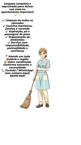 Faxina residencial e apartamentos Goiânia