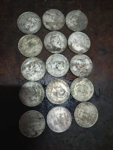 15 moedas 2000 reis 1907 de prata