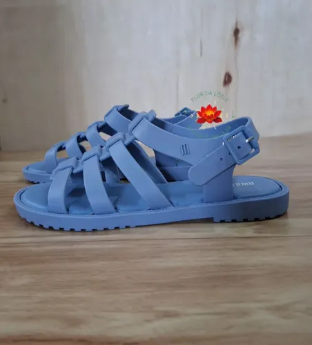Sandália Azul Fosco Mini Melissa Flox Tam.31