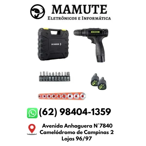 Parafusadeira Furadeira 2 Baterias 12V BOM-9967 - Ferramentas de Construção