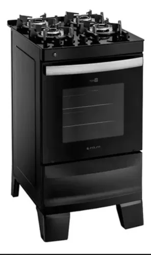 Fogão atlas 4 bocas com mesa de vidro Agile up Glass cor preto 110v/220v
