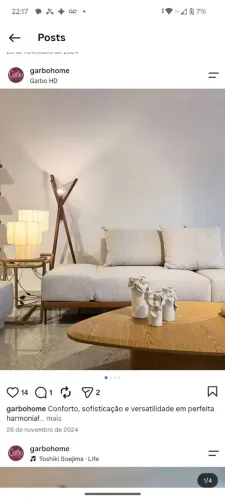 Luminária de Chão Tripé em Madeira Design Moderno - Garbo Home