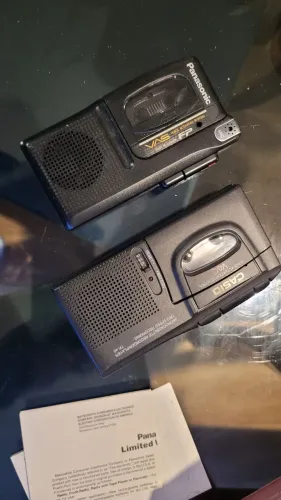 Mini gravador fita cassete, com fitas