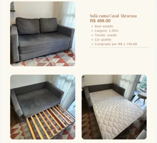 Vendo sofá cama seminovo 