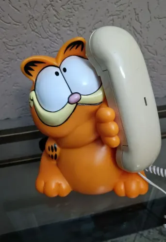 Telefone Fixo Antigo Vintage Garfield. Déc 80. TYCO <br>