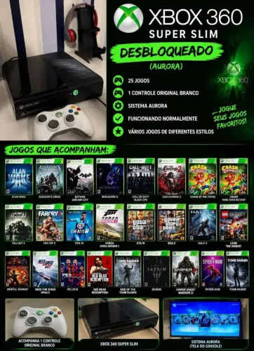 XBOX 360 SUPER SLIM DESBLOQUEADO ? AURORA