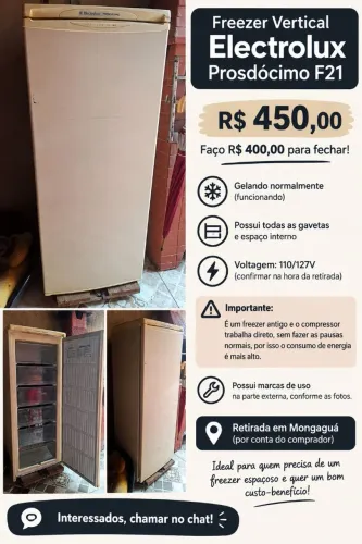 Freezer Vertical Electrolux Prosdócimo F21