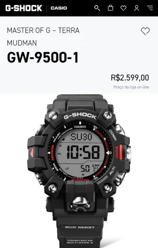 RELÓGIO CASIO G SHOCK MUDMAN CARBON CORE GUARD ORIGINAL
