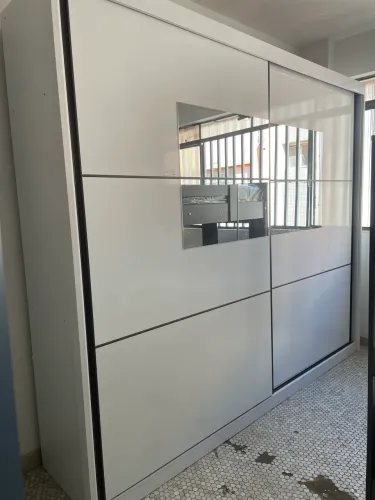 Guarda Roupas de Casal Com Espelho 2 Portas de Correr 6 Gavetas 100% MDF