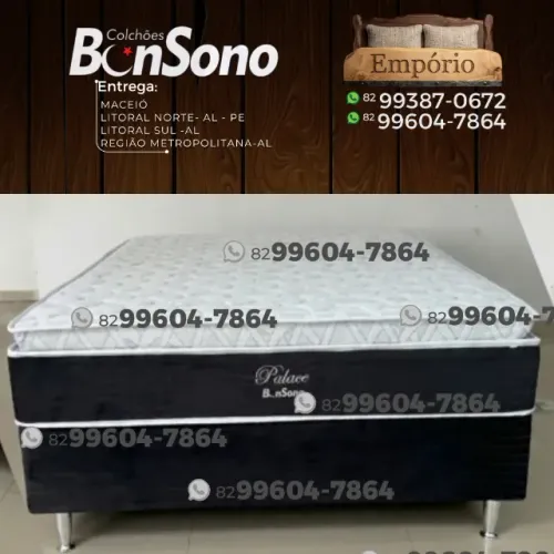 Cama casal palace com pillow macia colchao 30cm base 30cm de altura pronta entrega