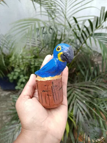 Peso de escritório - animais de cimento - pintura à mão