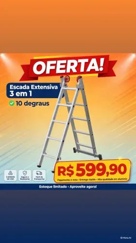 Escada de alumínio 3em1