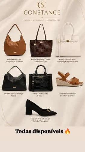 Bolsas e sapato original Constance 50% do valor original 