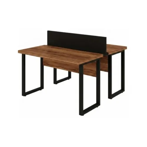 Mesa Dupla Industrial Escritório Sevilha Preto Design Moderno Robusto