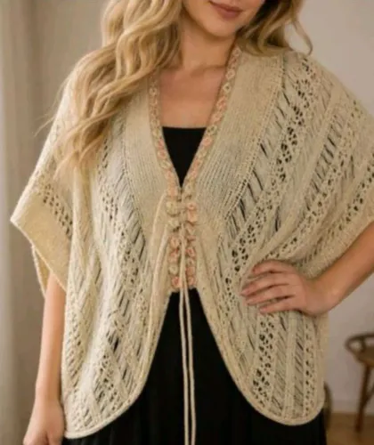 Casaquinho tricot bege