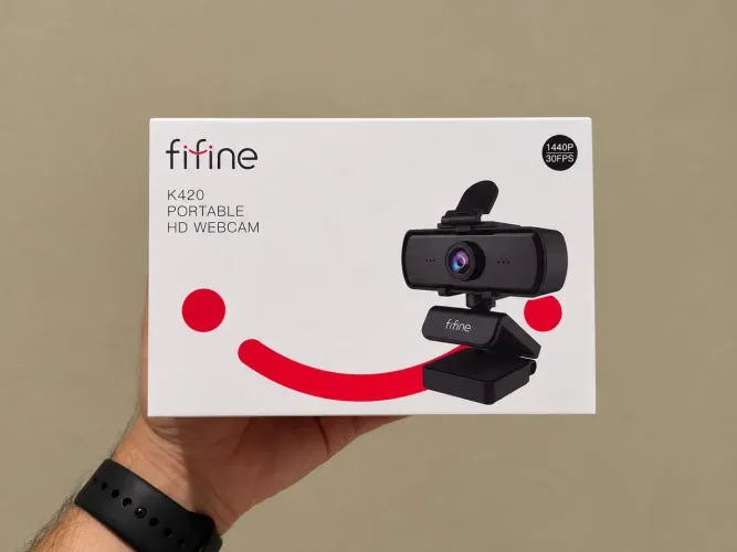 Webcam Fifine K420 2K 1440p com Microfone e Tripé - Lacrada