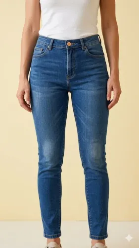 calça jeans skinny - lavado escuro - tamanho 44