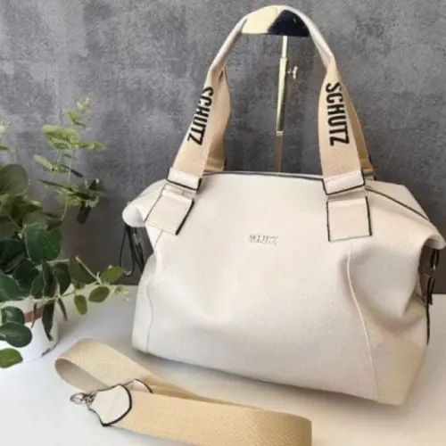 Bolsa Schutz Couro C/Alças de Ombro Estilo Baú Cor: Branca/Preta/Marrom/Verde Musgo
