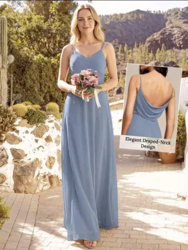 Vestido longo azul