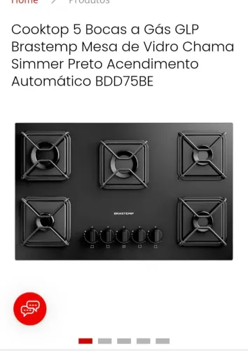 cooktop Brastemp 05 bocas
