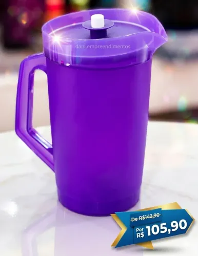 Jarra 2 litros roxa tupperware 
