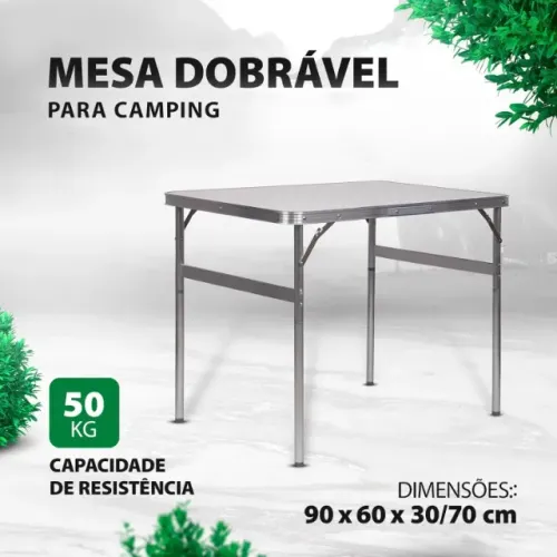 Mesa Dobrável de Alumínio 90 x 60 cm PALISAD