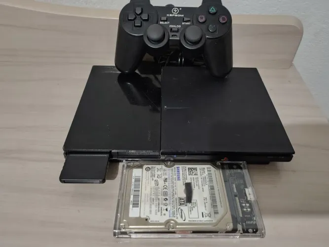 PS2 com 75 jogos 1 controle e memory card
