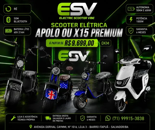 SCOOTER ELÉTRICA 0KM GARANTIA SOMOS LOJISTA E assistência técnica