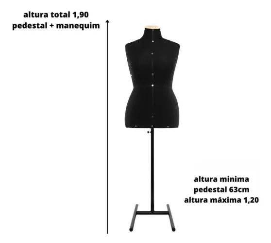 Manequim Feminino Busto Costureira Costura Confecção
