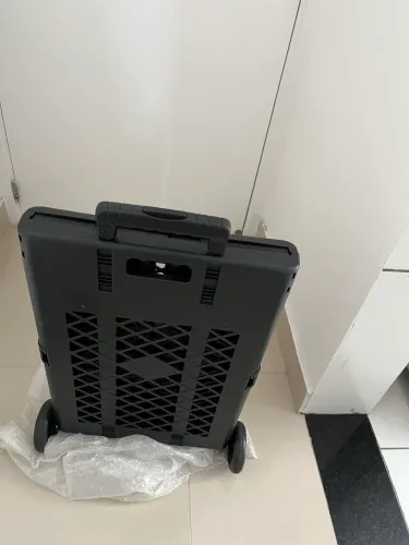 Carrinho de feira compras dobrável com 4 rodinhas 25kg 60l