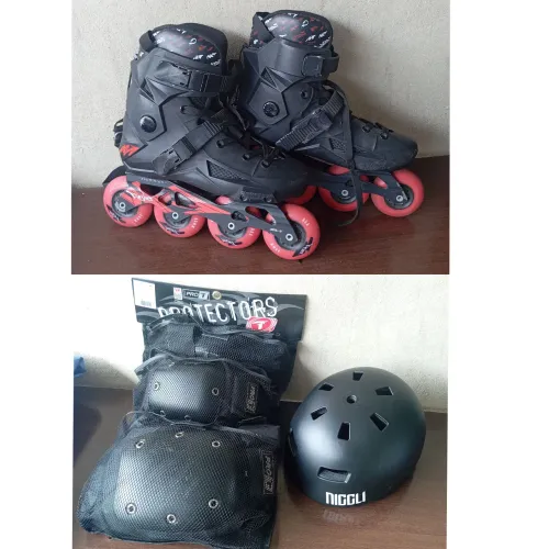 Patins Traxart 38/39 + kit proteção + capacete