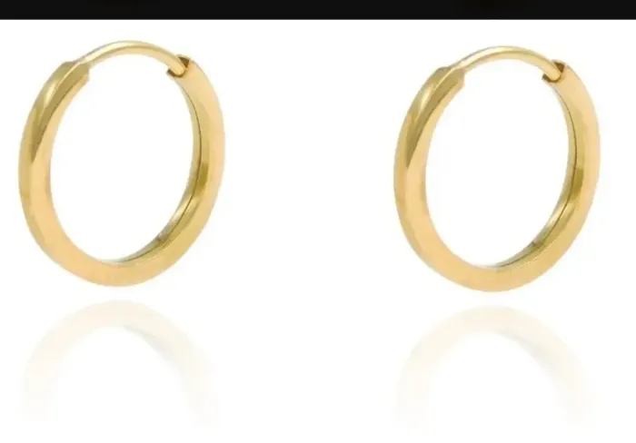Argolas de ouro 18k (750) excelente como primeiro furo, para adultos, crianças e bebês.