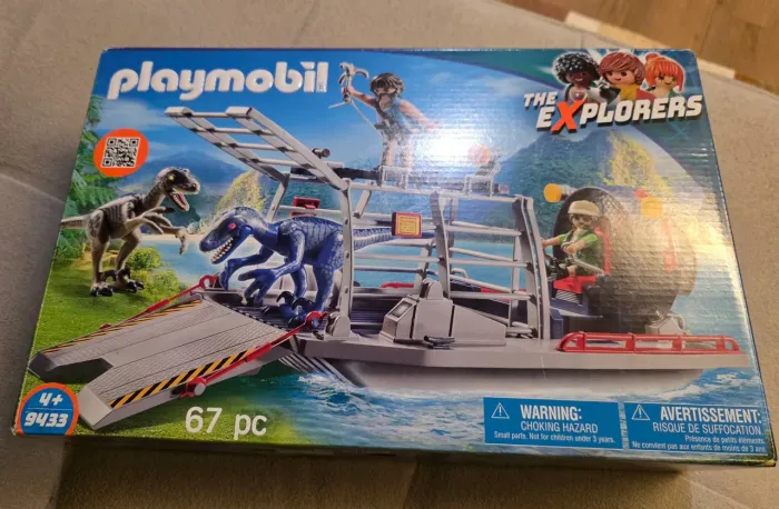 Playmobil 9433 hovercraft inimigo com dinossauros